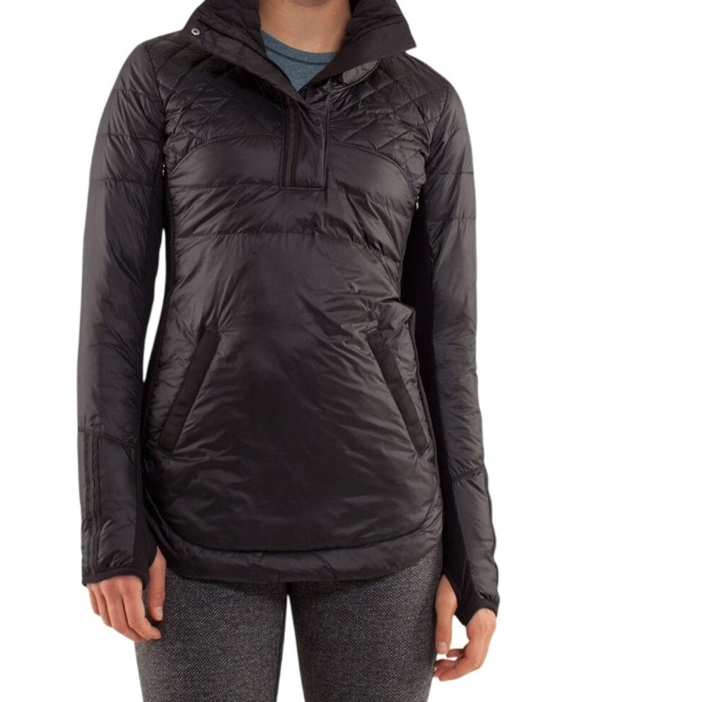 Lululemon Pullover Black Quilted Half Zip Jacket Womens 4